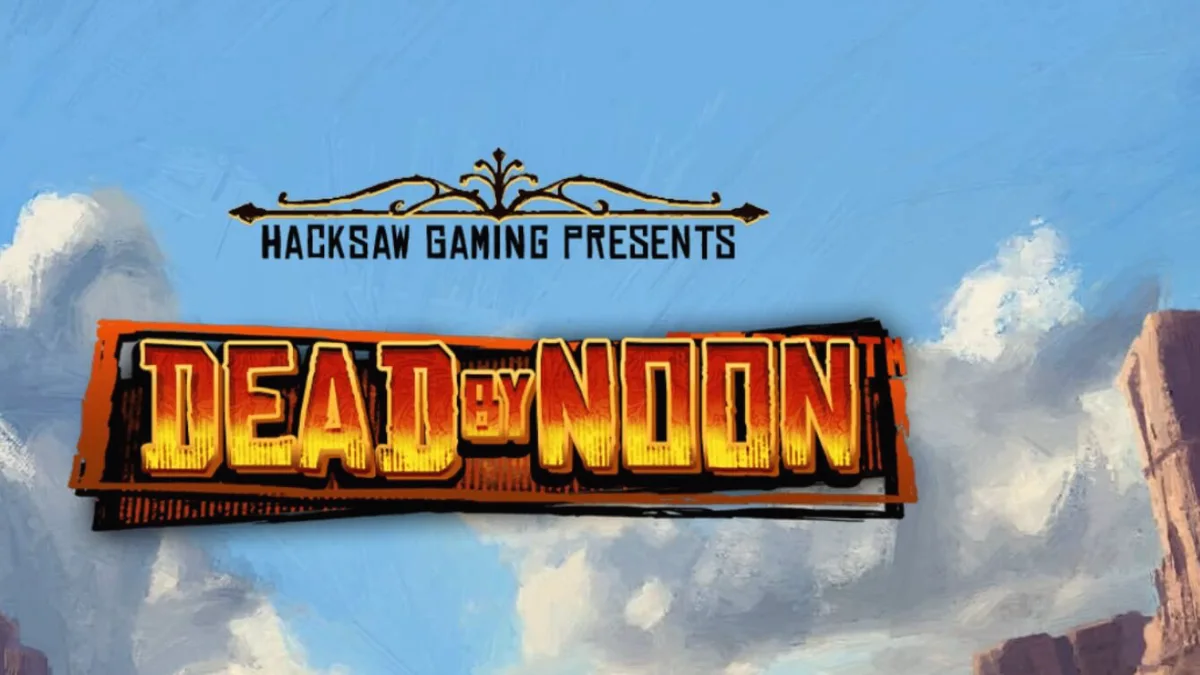 Pemandangan atmosferik slot Dead By Noon dengan tema Wild West yang gersang